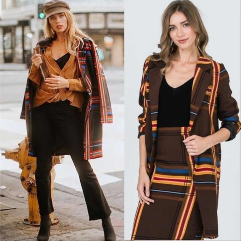 Plaid Print Coat Blazer - Picture 3 of 4